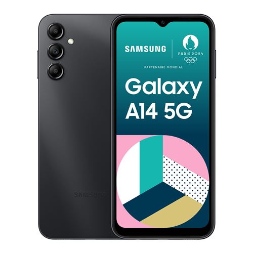 Smartphone Samsung Galaxy A14 6,6"" 5G Nano SIM 64 Go Noir État correct - Samsung reconditionné disponible sur Fnac