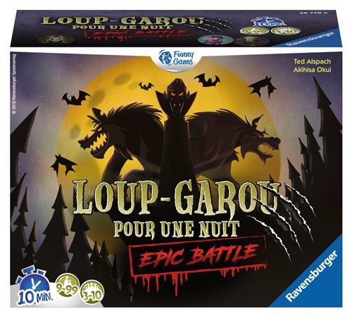 Acheter Jeu d’ambiance Ravensburger Loup Garou pour une nuit - Epic Battle État correct - 19,08 € Jeu d’ambiance Ravensburger Loup Garou pour une nuit - Epic Battle État correct - Ravensburger reconditionné disponible sur Fnac