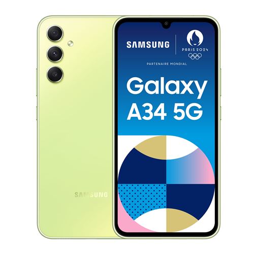 Smartphone Samsung Galaxy A34 6,6"" 5G Nano SIM 128 Go Vert  - Samsung reconditionné disponible sur Fnac