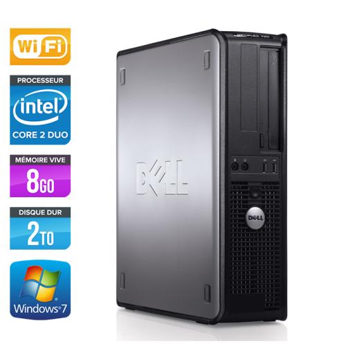 Unité centrale Dell Optiplex 780 Desktop - Gris - Intel Core 2 Duo E7500 / 2.93 GHz - RAM 8 Go - HDD 2 To - DVD - Gigabit Ethernet - Wifi - Windows 7 Professionnel État correct - Dell reconditionné disponible sur Fnac