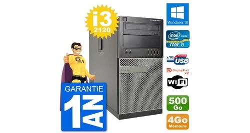 Pc tour dell 7010 intel core i3-2120 ram 4go disque dur 500go windows 10 wifi État correct - N/A reconditionné disponible sur Fnac