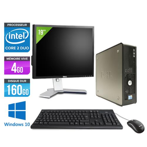 Ordinateur Dell Optiplex 780 SFF + Ecran 19'' - Gris - Intel Core 2 Duo E7500 / 2,93 GHz - RAM 4 Go - HDD 160 Go - DVD - Gigabit Ethernet - Windows 10 Professionnel État correct - Dell reconditionné disponible sur Fnac