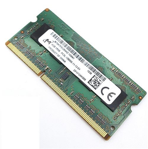 Barrette Mémoire 4Go RAM DDR3 Micron MT8KTF51264HZ-1G6N1 SO-DIMM PC3L-12800S 1Rx8 État correct - N/A reconditionné disponible sur Fnac