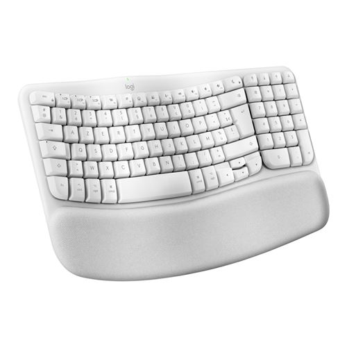 Clavier ergonomique sans fil Azerty Logitech Wave Keys pour Mac Bluetooth Blanc État correct - Logitech reconditionné disponible sur Fnac