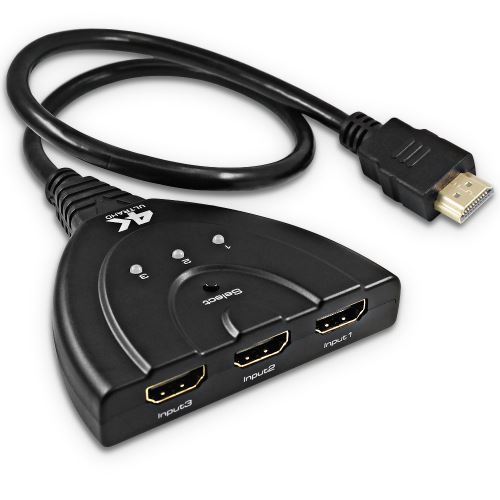 VSHOP® HDMI Switch 1080P, Switch HDMI 3 Ports Commutateur HDMI Sélecteur Splitter Manuel 3 Entrées à 1 Sortie HDMI Switcher Full HD1080p / 3D Pris en Charge avec un Câble Haute Vitesse État correct - N/A reconditionné disponible sur Fnac