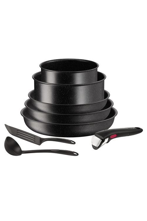 Batterie de cuisine Tefal Ingenio Darkstone 8 pièces L3997812 Noir État correct - Tefal reconditionné disponible sur Fnac