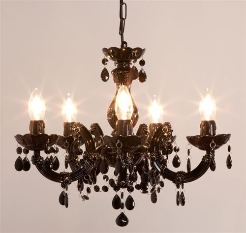 Lustre baroque avec pampilles 5 branches acrylique Arabesque noir noir État correct -  reconditionné disponible sur Fnac