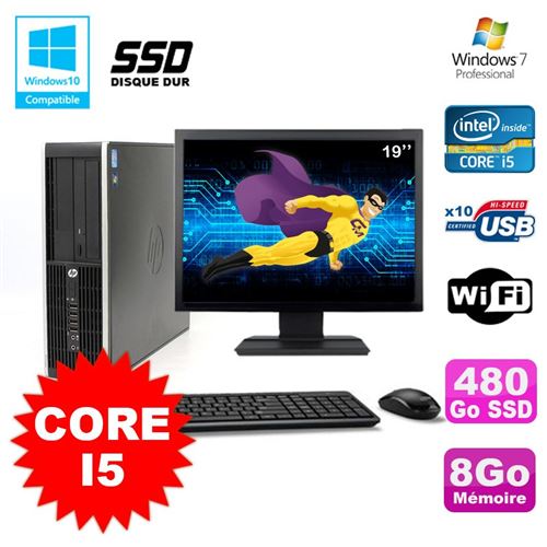 Pc hp elite 8100 sff intel core i5 3.2ghz 8go 480go ssd graveur wifi w719 État correct - Hewlett-Packard reconditionné disponible sur Fnac
