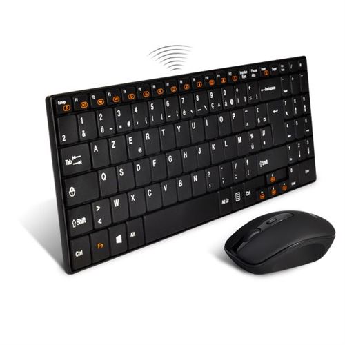 Suza Advance Combo - Ensemble clavier et souris - sans fil - 2.4 GHz - AZERTY - Français - noir État correct - N/A reconditionné disponible sur Fnac