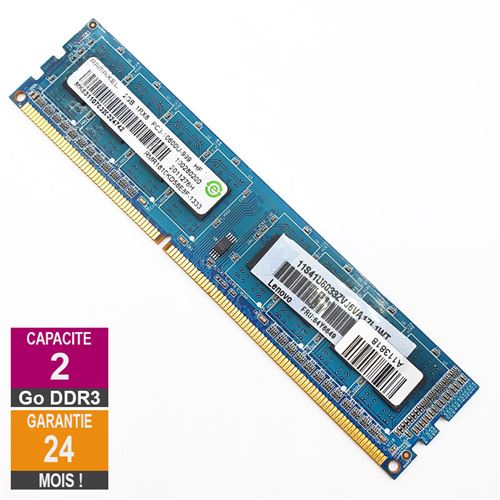Acheter Barrette Mémoire 2Go RAM DDR3 Ramaxel RMR1810KD58E8F DIMM PC3-10600U 1Rx8 État correct - 14,21 € Barrette Mémoire 2Go RAM DDR3 Ramaxel RMR1810KD58E8F DIMM PC3-10600U 1Rx8 État correct - N/A reconditionné disponible sur Fnac