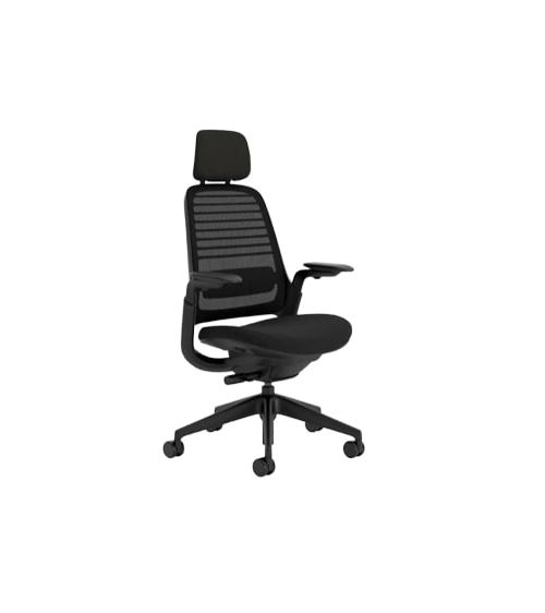 Chaise de bureau ergonomique Steelcase Series 1 avec têtière Noir État correct - Steelcase reconditionné disponible sur Fnac
