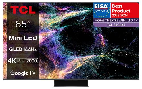 TV QLED Mini LED Tcl 65C845 165 cm 4K UHD Smart TV Aluminium brossé - État correct TCL sur Fnac