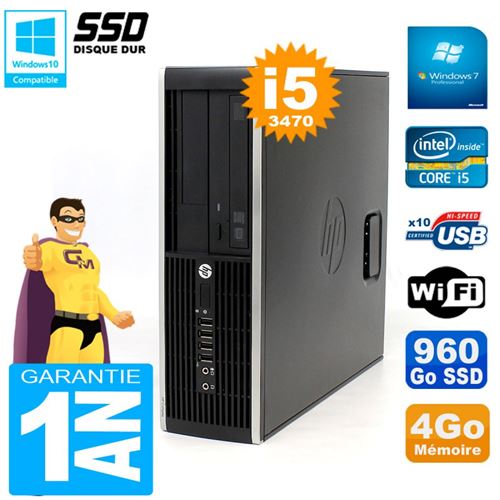 Pc hp compaq 8300 sff core i5-3470 ram 4go disque 960 go ssd graveur dvd wifi w7 État correct - Hewlett-Packard reconditionné disponible sur Fnac