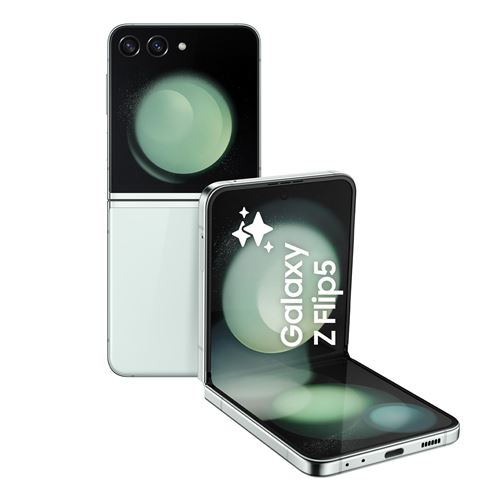 Acheter Smartphone Samsung Galaxy Z Flip5 6,7"" Nano SIM 5G 512 Go Vert d'eau État correct - 439,45 € Smartphone Samsung Galaxy Z Flip5 6,7"" Nano SIM 5G 512 Go Vert d'eau État correct - Samsung reconditionné disponible sur Fnac