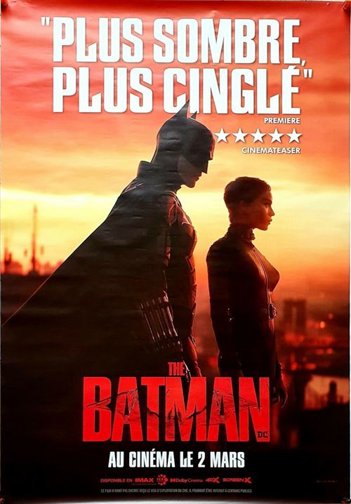 Affiche de Cinéma Originale - The Batman - 2022 - Plus Sombre - 120x170cm État correct - N/A reconditionné disponible sur Fnac