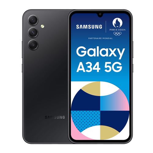 Smartphone Samsung Galaxy A34 6,6"" 5G Nano SIM 128 Go Noir État correct - Samsung reconditionné disponible sur Fnac