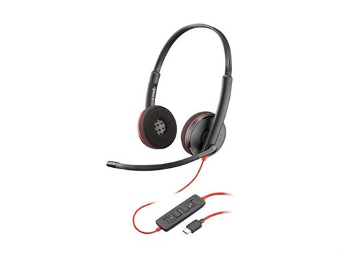 HP Poly Blackwire 3220 - Blackwire 3200 Series - micro-casque - sur-oreille - filaire - USB-C - noir - Certifié Skype, certifié Cisco Jabber, Certifié Avaya, certifié UC État correct - N/A reconditionné disponible sur Fnac