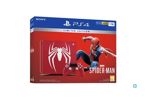 Console Sony PS 4 Slim 1 To Rouge + Manette DualShock Edition Spéciale Marvel’s Spider-man État correct - Sony reconditionné disponible sur Fnac