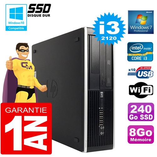 Acheter Pc hp compaq 8300 sff core i3-2120 ram 8go disque 240 go ssd graveur dvd wifi w7 État correct - 149,00 € Pc hp compaq 8300 sff core i3-2120 ram 8go disque 240 go ssd graveur dvd wifi w7 État correct - Hewlett-Packard reconditionné disponible sur Fnac