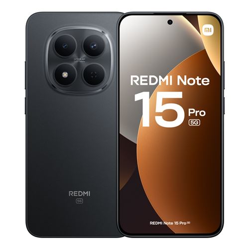 Smartphone Xiaomi Redmi Note 15 Pro 6,83"" 5G Double nano SIM 256 Go Noir État correct - Xiaomi reconditionné disponible sur Fnac