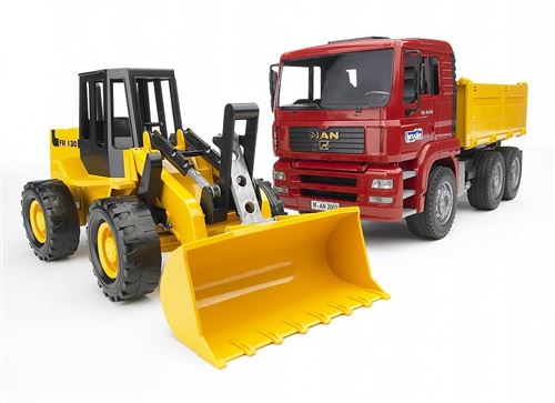 BRUDER - Camion benne MAN TGA avec chargeur articule FR 130 État correct - Bruder reconditionné disponible sur Fnac