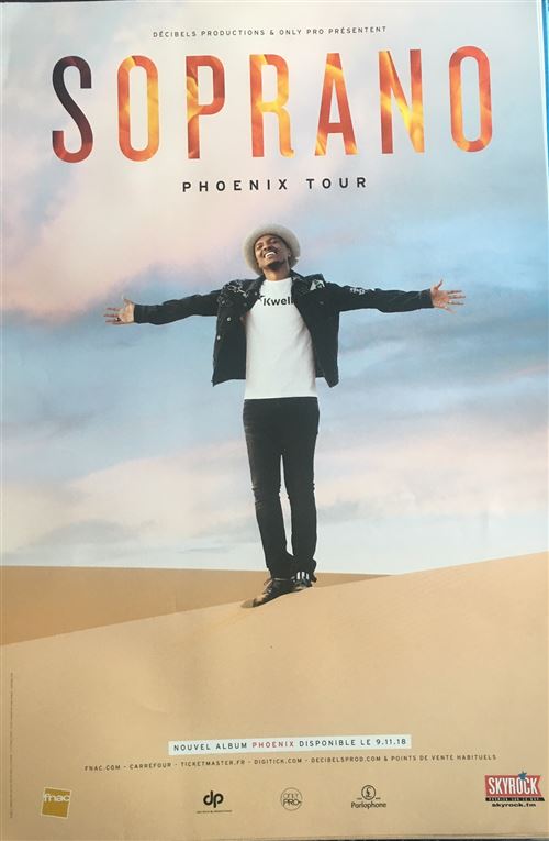 AFFICHE de concert - Soprano - Phoenix Tour - 80x120cm roulée État correct - N/A reconditionné disponible sur Fnac