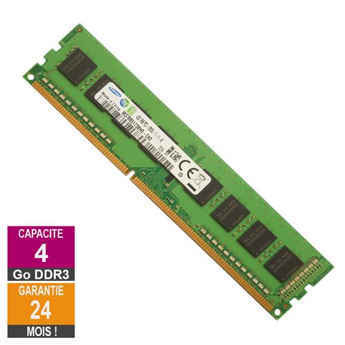 Barrette Mémoire 4Go RAM DDR3 Samsung M378B5173BH0-CK0 DIMM PC3-12800U État correct - Samsung reconditionné disponible sur Fnac