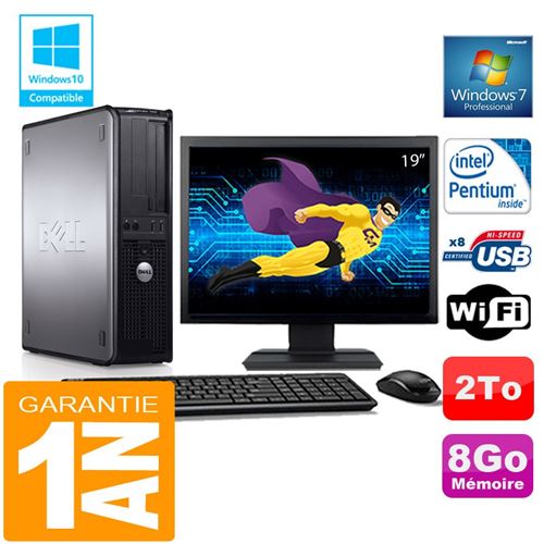 Pc dell 780 dt intel e5300 ram 8go disque 2 to wifi w7 ecran 19' État correct - Dell reconditionné disponible sur Fnac