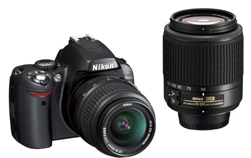 Nikon D40 Noir + 18-55 mm + 55-200 mm État correct -  reconditionné disponible sur Fnac