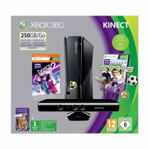 Console Xbox 360 mate 250 Go Microsoft + Kinect + Dance Central 2 + Kinect Sports État correct - Microsoft reconditionné disponible sur Fnac