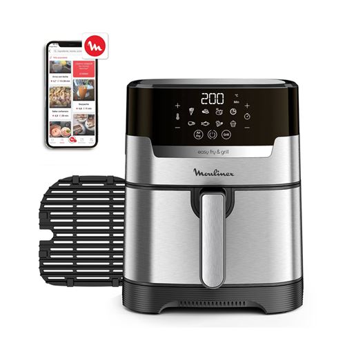 Friteuse sans huile Moulinex Easy Fry & Grill Digital 1400 W Argent et Noir État correct - Moulinex reconditionné disponible sur Fnac