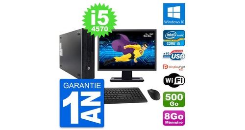 Pc hp 600 g1 sff ecran 22"" intel i5-4570 ram 8go disque 500go windows 10 wifi État correct - N/A reconditionné disponible sur Fnac
