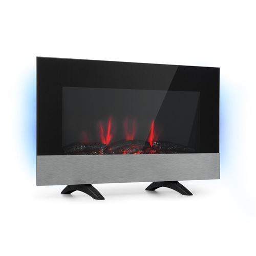 Klarstein Basel Baseline - Cheminée électrique 2000W, 2 vitesses, thermostat, design verre & inox, pour 40m² État correct - N/A reconditionné disponible sur Fnac
