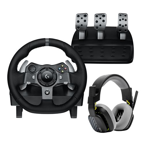 Pack gaming Logitech Volant de course et pédalier G920 Driving Force pour PC/Mac/Xbox One/Xbox Series X/S + Casque Astro A10 gen 2 noir État correct - Logitech reconditionné disponible sur Fnac