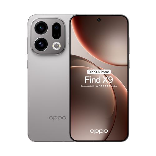 Smartphone Oppo Find X9 6,59"" 5G Double nano SIM 512 Go Gris Titane État correct - Oppo reconditionné disponible sur Fnac