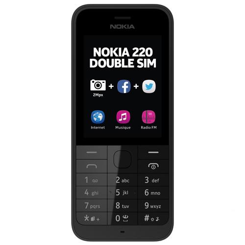 Téléphone mobile Nokia 220, Double SIM, Noir État correct - Nokia reconditionné disponible sur Fnac