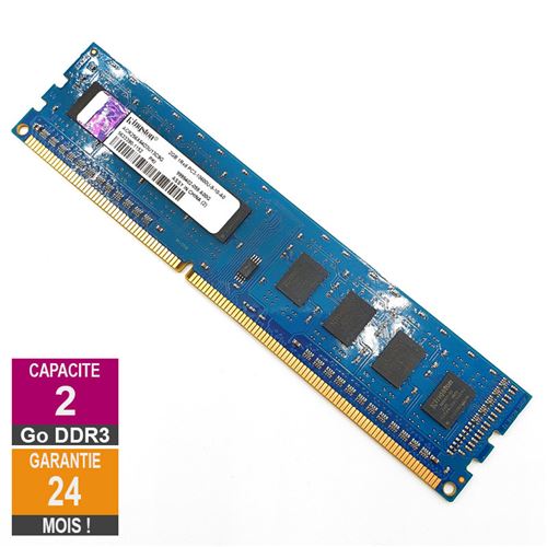 Acheter Barrette Mémoire 2Go RAM DDR3 Kingston ACR256X64D3U13C9G DIMM PC3-10600U 1Rx8 État correct - 14,21 € Barrette Mémoire 2Go RAM DDR3 Kingston ACR256X64D3U13C9G DIMM PC3-10600U 1Rx8 État correct - Kingston reconditionné disponible sur Fnac