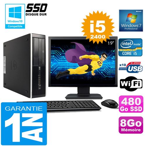 Pc hp compaq 8300 sff core i5-2400 ram 8go disque 480 go ssd wifi w7 ecran 19' État correct - Hewlett-Packard reconditionné disponible sur Fnac