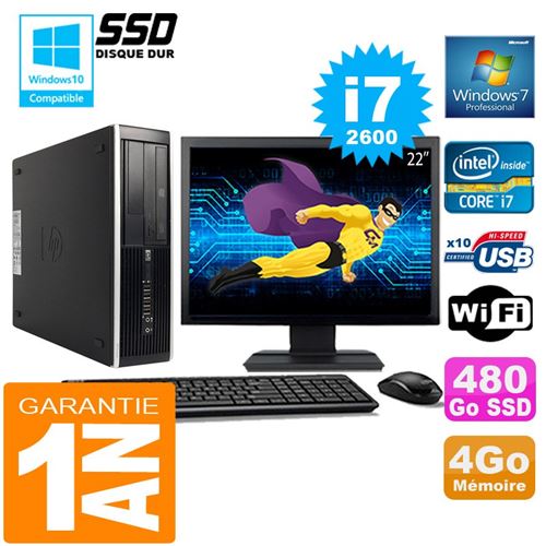 Acheter Pc hp compaq 8300 sff core i7-2600 ram 4go disque 480 go ssd wifi w7 ecran 22' - 379,00 € Pc hp compaq 8300 sff core i7-2600 ram 4go disque 480 go ssd wifi w7 ecran 22' - reconditionné disponible sur Fnac