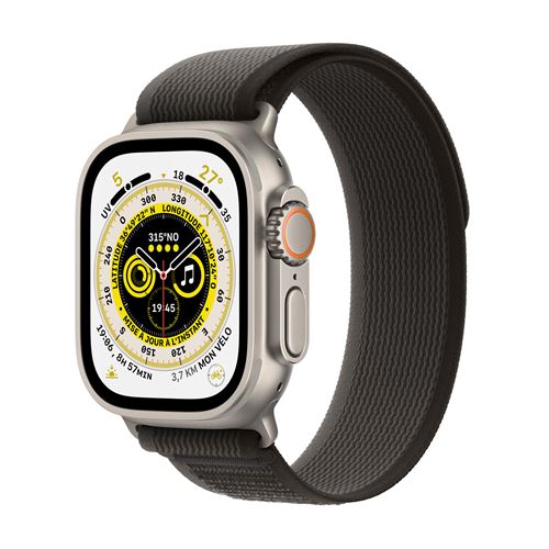 Acheter Apple Watch Ultra + Cellular, boîtier Titane 49mm avec Boucle Trail Noir / Gris Taille S/M État correct - 453,57 € Apple Watch Ultra + Cellular, boîtier Titane 49mm avec Boucle Trail Noir / Gris Taille S/M État correct - Apple reconditionné disponible sur Fnac