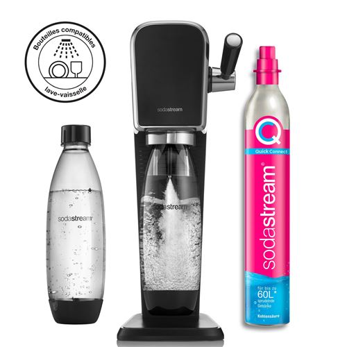 Pack Machine à soda et eau gazeuse Sodastream Art Noir avec 2 bouteilles fuse État correct - SodaStream reconditionné disponible sur Fnac