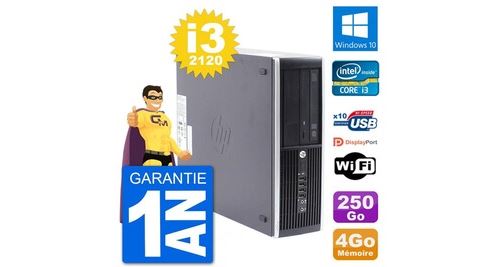 Pc hp compaq pro 6300 sff intel i3-2120 ram 4go disque dur 250go windows 10 wifi État correct - N/A reconditionné disponible sur Fnac
