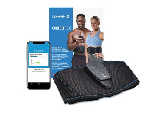 Ceinture de gainage Compex Corebelt 5.0 82-0153ST-SM Taille S/M Noir État correct - Compex reconditionné disponible sur Fnac