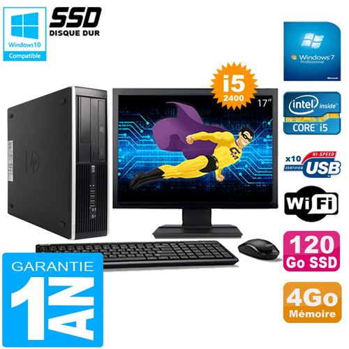 Pc hp compaq pro 6300 sff i5-2400 4go 120go ssd graveur dvd wifi w7 ecran 17' État correct - Hewlett-Packard reconditionné disponible sur Fnac