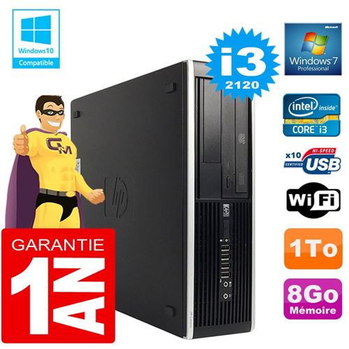 Pc hp compaq 8300 sff core i3-2120 ram 8go disque 1 to graveur dvd wifi w7 État correct - Hewlett-Packard reconditionné disponible sur Fnac