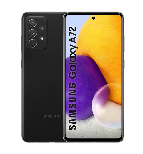 Samsung Galaxy A72 - 4G smartphone - double SIM - RAM 6 Go / Mémoire interne 128 Go - microSD slot - OLED display - 6.7"" - 2400 x 1080 pixels - 4x caméras arrière 64 MP, 12 MP, 8 MP, 5 MP - front camera 32 MP - noir génial État correct - Samsung reconditionné disponible sur Fnac