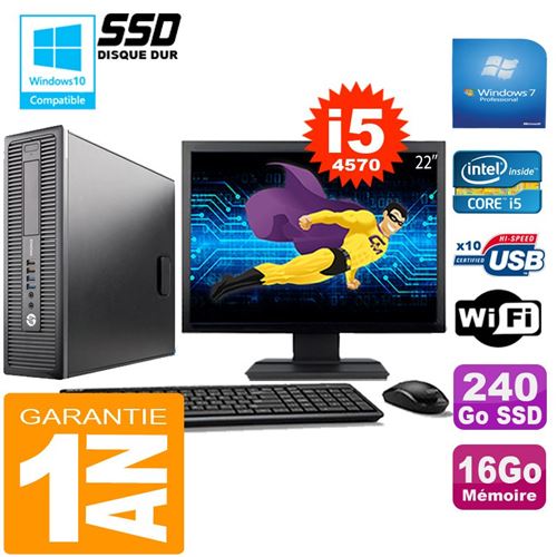 Acheter Pc hp elitedesk 800 g1 sff core i5-4570 16go disque 240 go ssd wifi w7 ecran 22' État correct - 309,00 € Pc hp elitedesk 800 g1 sff core i5-4570 16go disque 240 go ssd wifi w7 ecran 22' État correct - Hewlett-Packard reconditionné disponible sur Fnac
