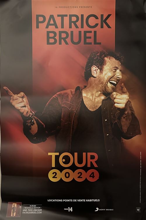 Affiche - Patrick BRUEL - Tour 2024 - 40x60cm État correct - N/A reconditionné disponible sur Fnac