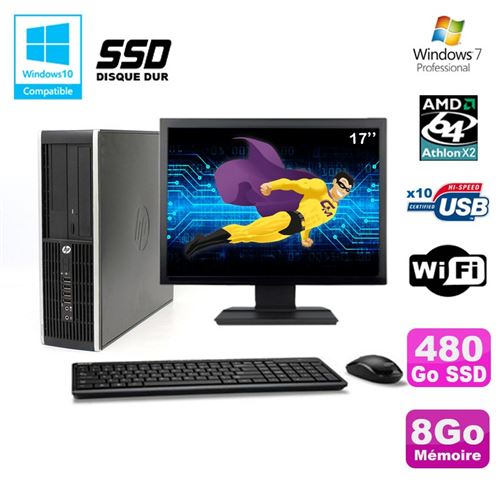 Pc hp compaq 6005 pro sff amd 3ghz 8go 480go ssd graveur wifi w7 pro 17' État correct - Hewlett-Packard reconditionné disponible sur Fnac