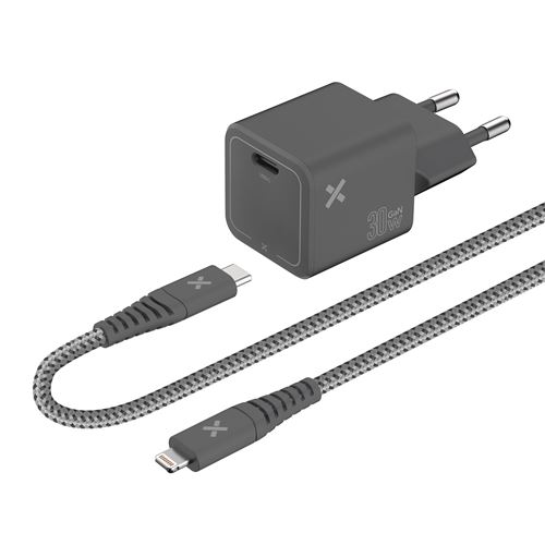 Chargeur secteur Wefix Pro GaN 30 W + câble Lightning 1,2 m Gris État correct - N/A reconditionné disponible sur Fnac